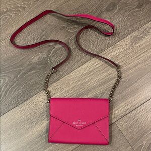 Kate Spade Fuchsia Crossbody Bag with Chain Strap